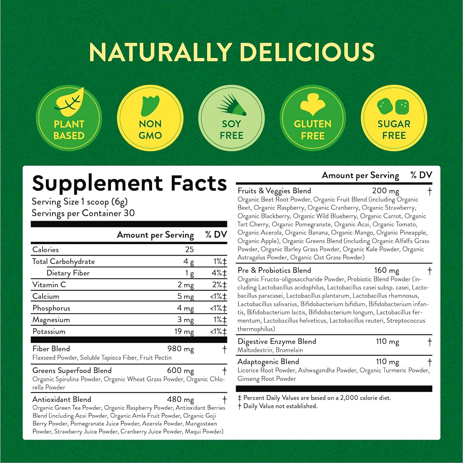 360 Nutrition Blends with Benefits Super Greens Powder w/Probiotics, Digestive Enzymes, Sugar Gluten Free, Plant Based Superfood Drink Mix for Gut Health, Bloating, Immunity, Overall Health, 6.35 oz