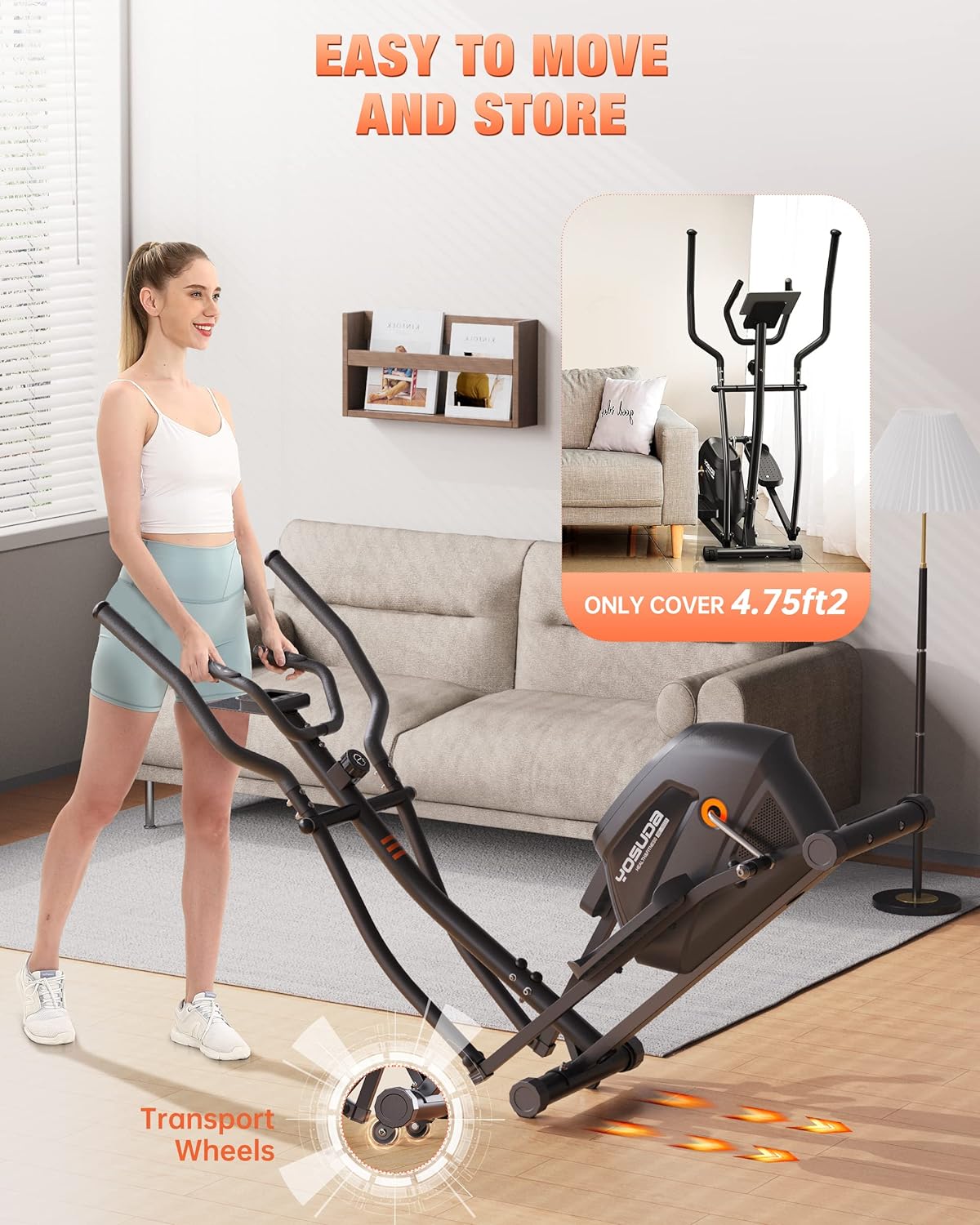 Amazon.com : YOSUDA Compact Elliptical Machine - Elliptical Machine for Home Use with Hyper-Quiet Magnetic Drive System, 16 Levels Adjustable Resistance, with LCD Monitor Ipad Mount : Sports Outdoors