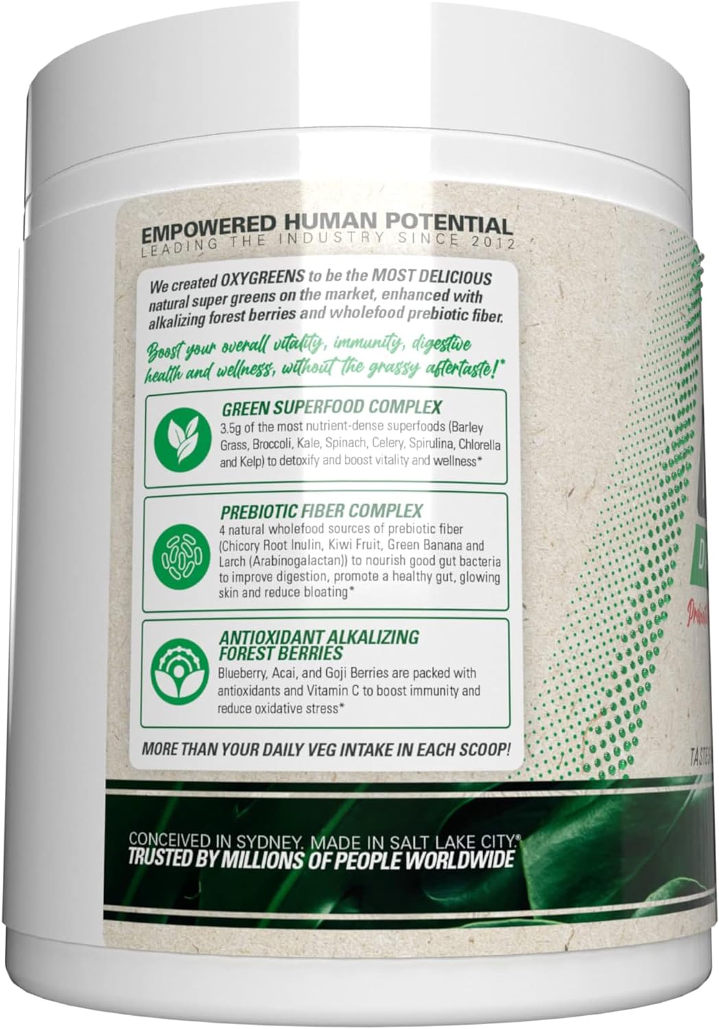 EHPlabs OxyGreens Super Greens Powder - Spirulina Powder, Super Greens Powder Superfood with Prebiotic Fibre, Alkalizing Antioxidants Immunity Wellness, 30 Serves (Pineapple)