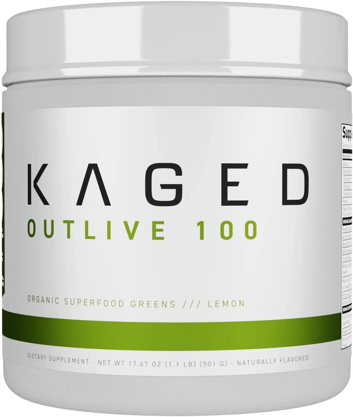 Kaged | Lemon | Organic Superfoods and Greens Powder Outlive100 with Apple Cider Vinegar, Antioxidants, Adaptogen, Prebiotics,(30 Servings)