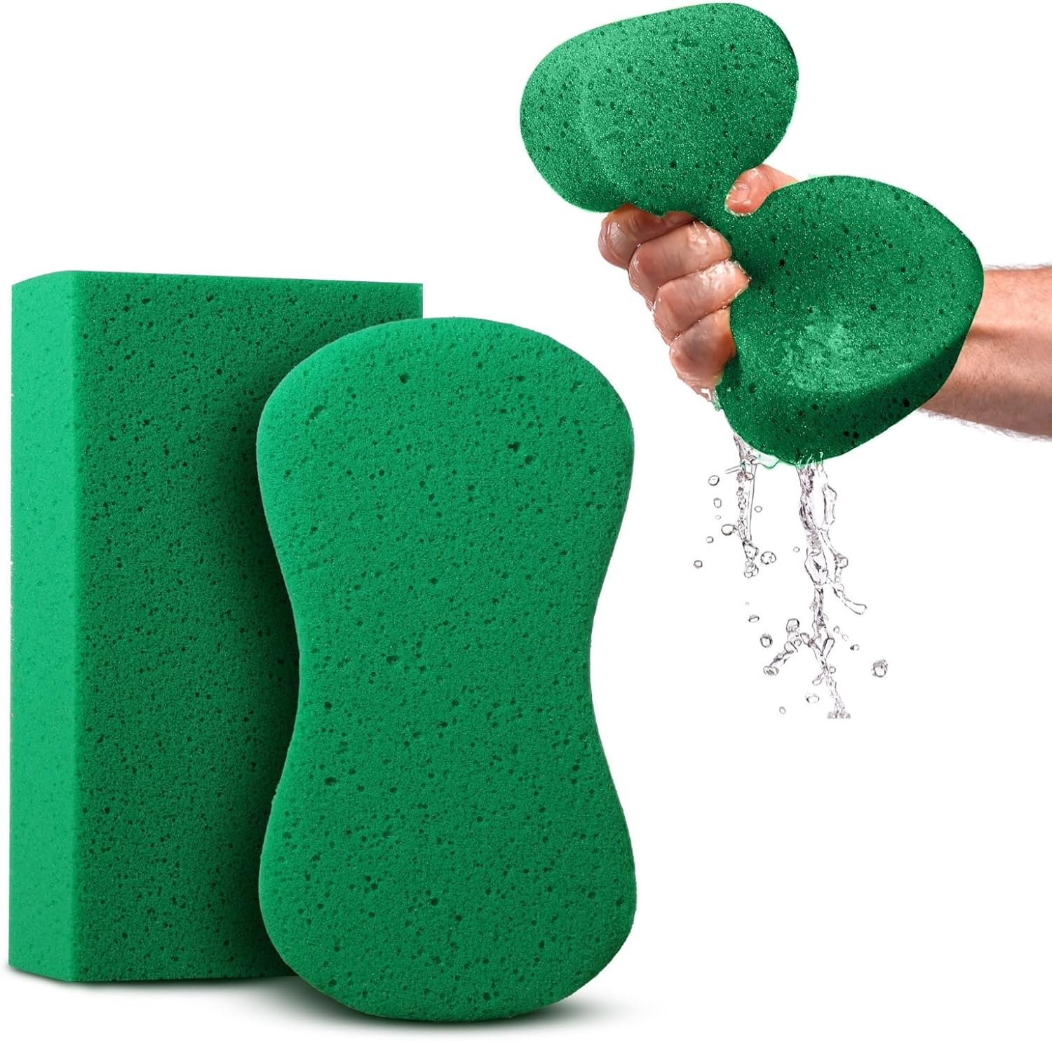 Large Sponges for Cleaning - 2 Pack - Multi-Purpose Cleaning Sponge, Perfect as Car Wash Sponge, Household Cleaning Sponges, Tile Grout Sponge, Sponges for Painting, Large Sponge for Washing Cars