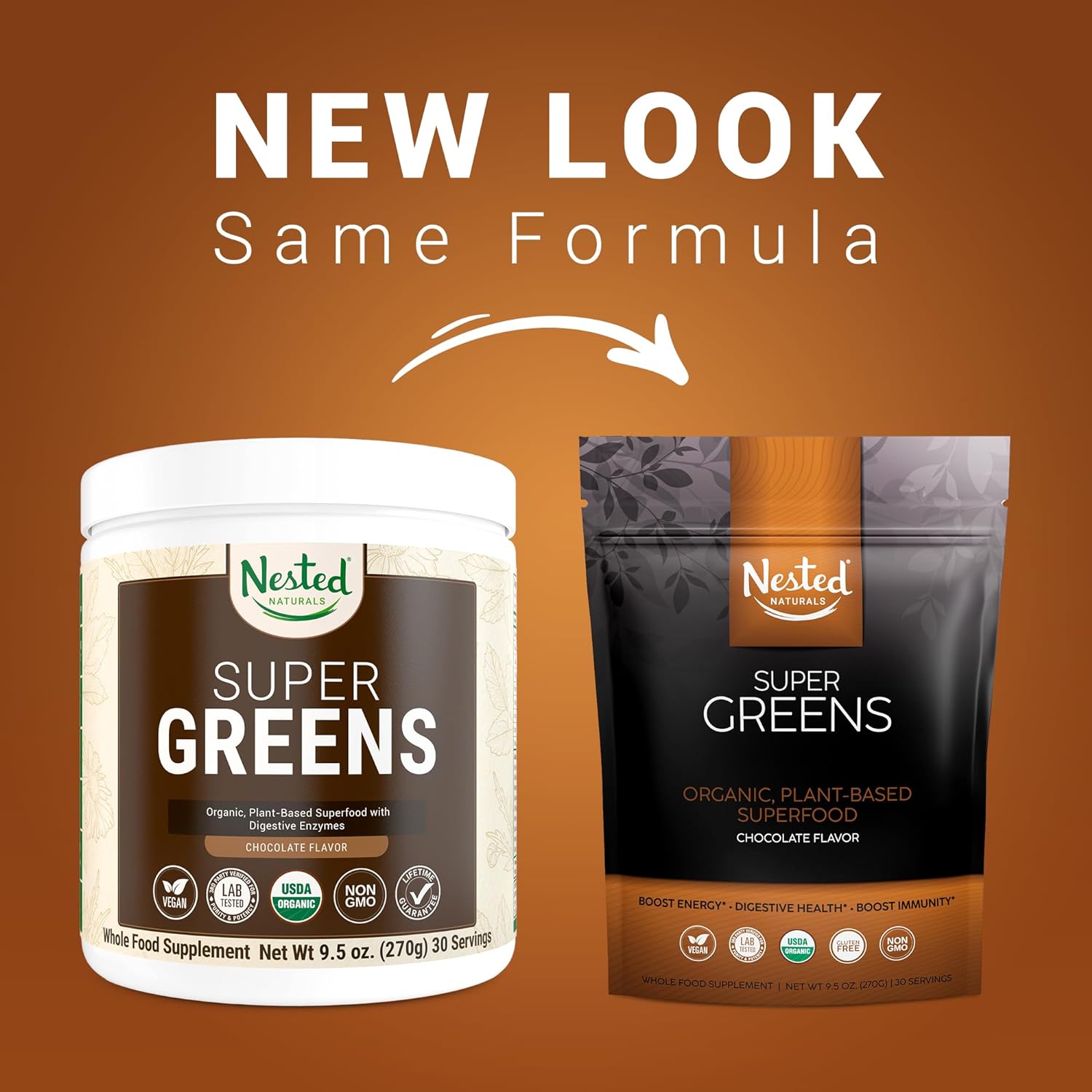 Super Greens | #1 Green Superfood Powder | 100% USDA Organic Non-GMO Vegan Supplement | 30 Servings | 20+ Whole Foods (Spirulina, Wheat Grass, Barley), Probiotics, Fiber Enzymes (Original)