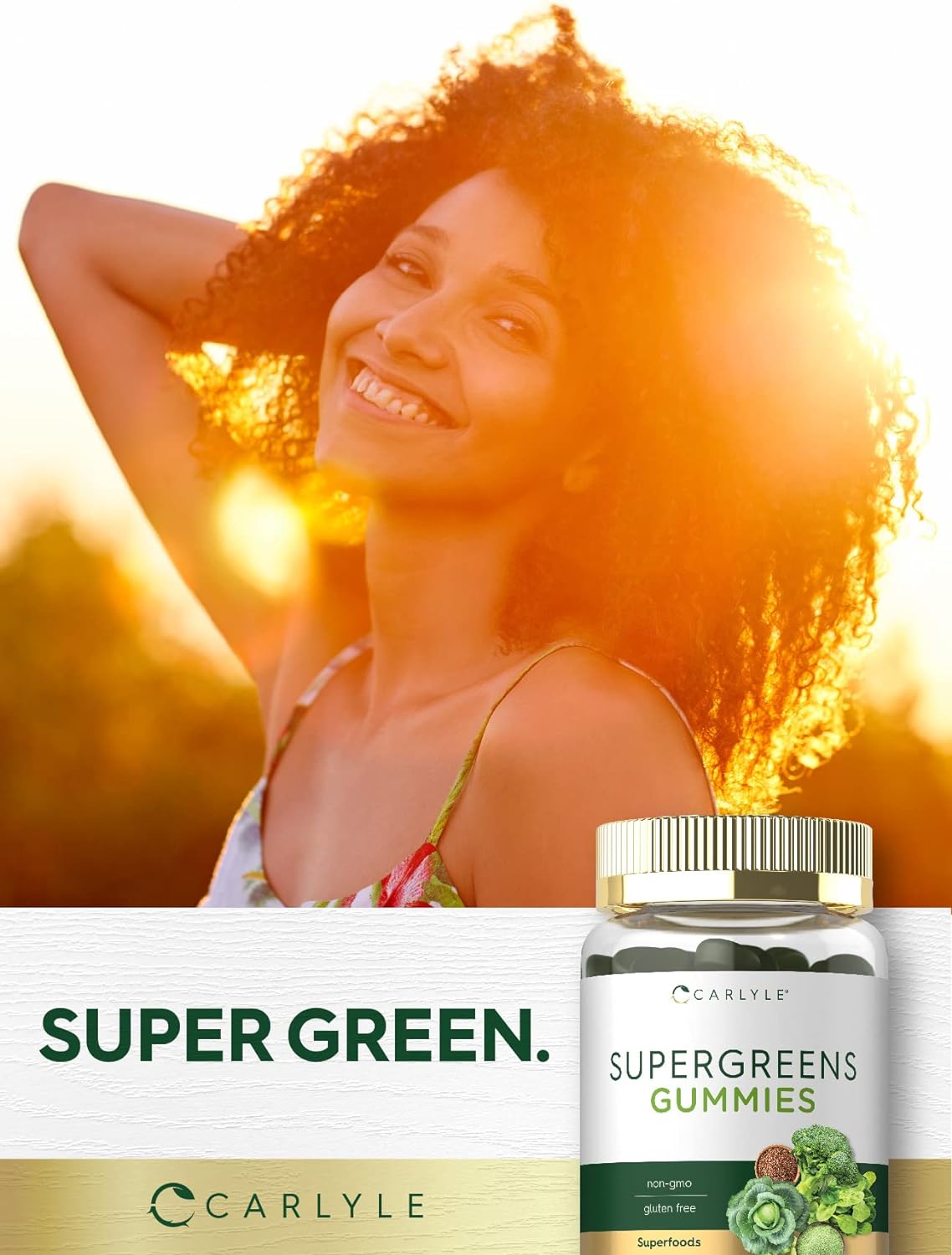 Super Greens Gummies | Vegan, Non-GMO and Gluten Free Supplement | by Carlyle