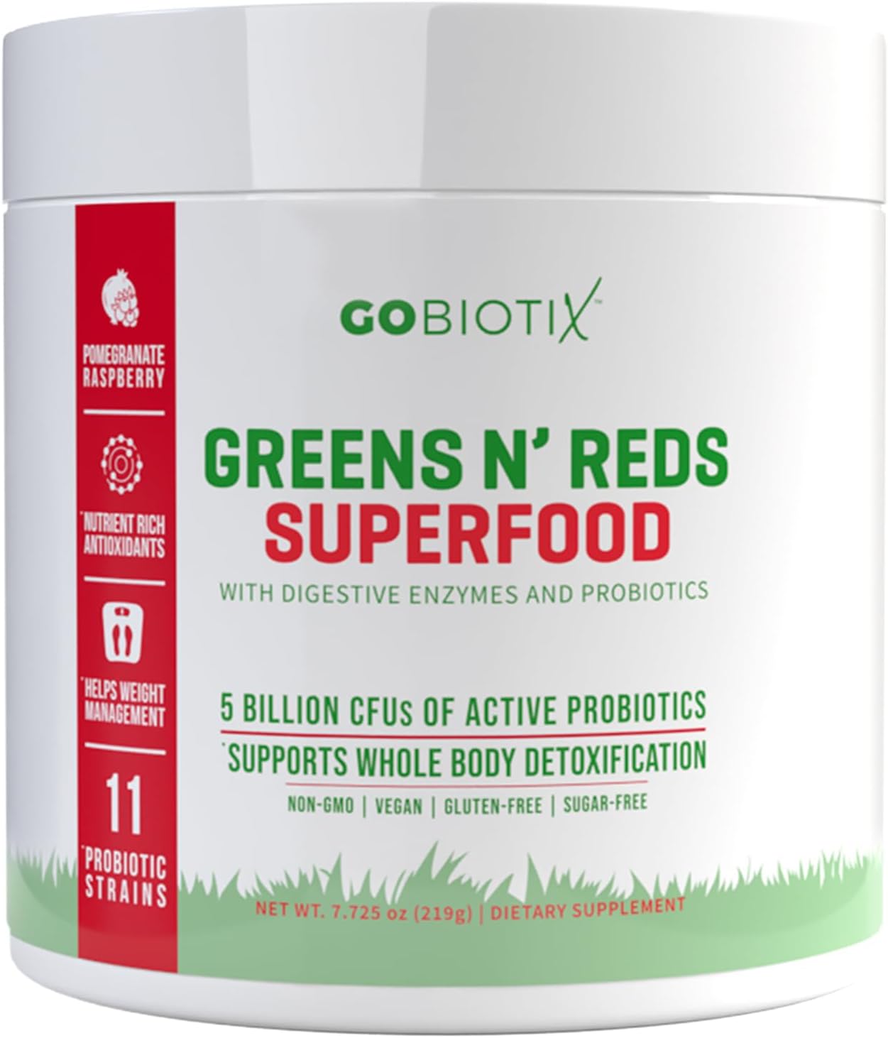 Super Greens Powder with Spirulina, Probiotics and Enzymes for Digestive Health, Organic Superfood Supplement with Fruit Blend - Vegan, Non-GMO - 1 Scoop Daily, 30 Servings (Pom Razz -1 Pack)